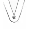Κολιέ Απο Ανοξείδωτο Ατσάλι Heart Silver B1000-138 | Κολιέ Γυναικεία στο Stosfiri.gr