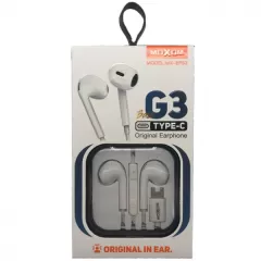 Ακουστικά Λευκά Με Βύσμα Type C Moxom MX-G3 Superior Bass | Handsfree Ακουστικά στο Stosfiri.gr