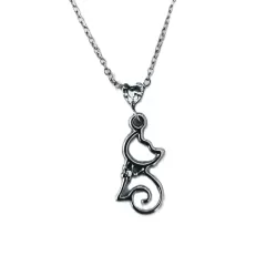 Κολιέ Απο Ανοξείδωτο Ατσάλι Cat Silver strass | Κολιέ Γυναικεία στο Stosfiri.gr