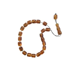 Κομπολόι Χειροποίητη Ρητίνη Mε Κομμάτια Κεχριμπαριού-Ημιδιαφανές Πορτοκαλί 14mm | Κομπολόγια από Χειροποίητη Ρητίνη στο Stosfiri.gr