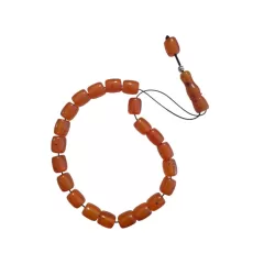 Κομπολόι Χειροποίητη Ρητίνη Mε Κομμάτια Κεχριμπαριού-Πορτοκαλί 14mm | Κομπολόγια από Χειροποίητη Ρητίνη στο Stosfiri.gr