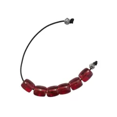 Μπεγλέρι Χειροποίητη Ρητίνη Με Κομμάτια Κεχριμπαριού Μπορντό 14X16 mm | Μπεγλέρια  στο Stosfiri.gr