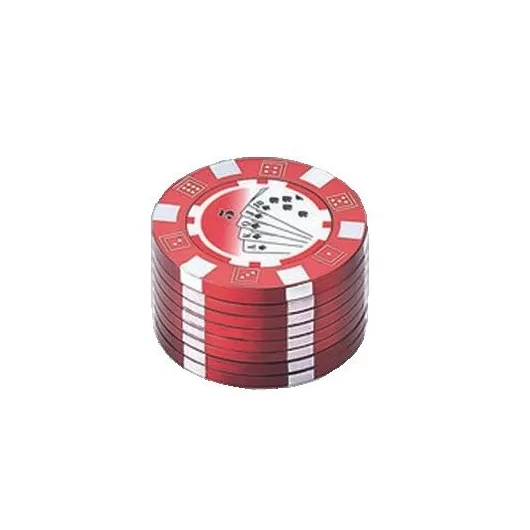 Τρίφτης Καπνού - Grinder Poker Chips Κόκκινο 50mm | Grinders - Τρίφτες Καπνού στο Stosfiri.gr