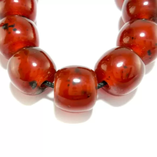 Κομπολόι Βακελίτης Mε Κομμάτια Κεχριμπάρι 33 Χάντρες Μπορντό 14mm | Κομπολόγια από Βακελίτη στο Stosfiri.gr