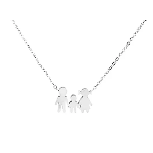 Κολιέ Από Ανοξείδωτο Ατσάλι Silver Οικογένεια (Αγόρι) B1000-34 | Κολιέ Γυναικεία στο Stosfiri.gr