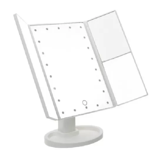 Τριπλός Καθρέφτης Ομορφιάς με Μεγέθυνση και Φωτισμό 22 LED | Καθρέπτες Μακιγιάζ με Φώς στο Stosfiri.gr