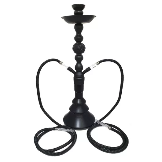 Γυάλινος Διπλός Ναργιλές Αιγύπτου 17026Y Μαύρο Ματ 70 cm | Ναργιλέδες Διάφοροι στο Stosfiri.gr