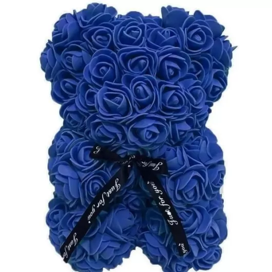 Αρκουδάκι Από Τεχνητά Τριαντάφυλλα Teddy Bear Roses Dark Blue | Αρκουδάκια από Τεχνητά Τριαντάφυλλα στο Stosfiri.gr