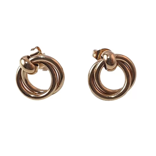 Σκουλαρίκια Διπλός Κρίκος Απο Ατσάλι Χρυσός B1003-8 | Σκουλαρίκια Αυτιού στο Stosfiri.gr