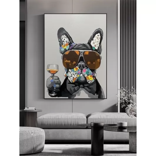 Πίνακας Ζωγραφικής Γαλλικό Μπουλντόγκ Σε Ξύλινο Καμβά French Bulldog 80x100cm | Πίνακες - Κάδρα στο Stosfiri.gr