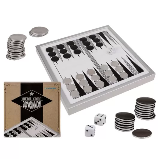 Παιχνίδι Τάβλι Μεταλλικό Inox Backgammon OOTB | Επιτραπέζια Παιχνίδια στο Stosfiri.gr
