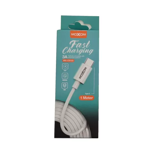 Moxom Καλώδιο Φόρτισης Type C 1m MX-CB103 | Φορτιστές κινητών στο Stosfiri.gr
