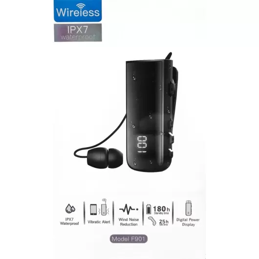 Ακουστικό Bluetooth IPX7 F901 | Ακουστικά Bluetooth Μονά στο Stosfiri.gr