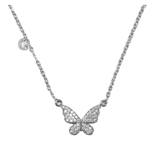 Κολιέ Απο Ανοξείδωτο Ατσάλι Butterfly Silver | Κολιέ Γυναικεία στο Stosfiri.gr