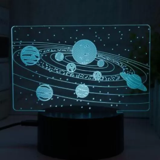 Illusion LED Νυχτός Αφής Επιτραπέζιο 3D Planets Φωτιστικό Με 7 Χρώματα | Τρισδιάστατα 3D Φωτιστικά στο Stosfiri.gr