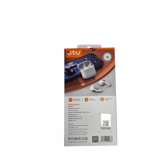 OTU Stereo Bluetooth Earphone Ai-19 In-ear Με Θήκη Φόρτισης ΛΕΥΚΑ | Ασύρματα Ακουστικά στο Stosfiri.gr