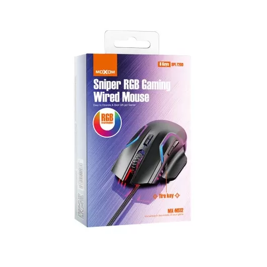 Moxom MX-MS12 RGB Wired Gaming Mouse 7200 DPI - Color: Black | Ποντίκια στο Stosfiri.gr