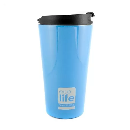 Ecolife Coffee Thermos Cup Sky Blue 370ml | Μεταλλικά Μπουκάλια/Παγούρια Ecolife στο Stosfiri.gr